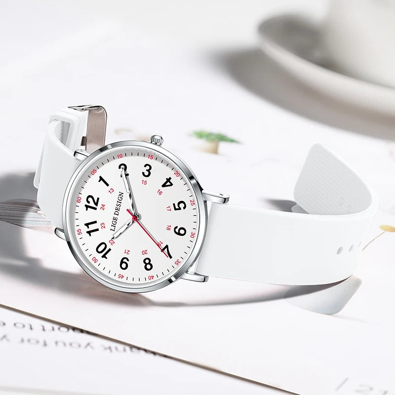 LIGE Fashion Elegant Watch - Candy Color Silicone Luminous Waterproof