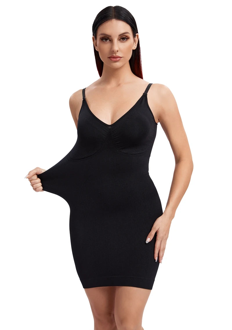 Full Slip Shapewear - V Neck Bodycon Compression Body Shaper