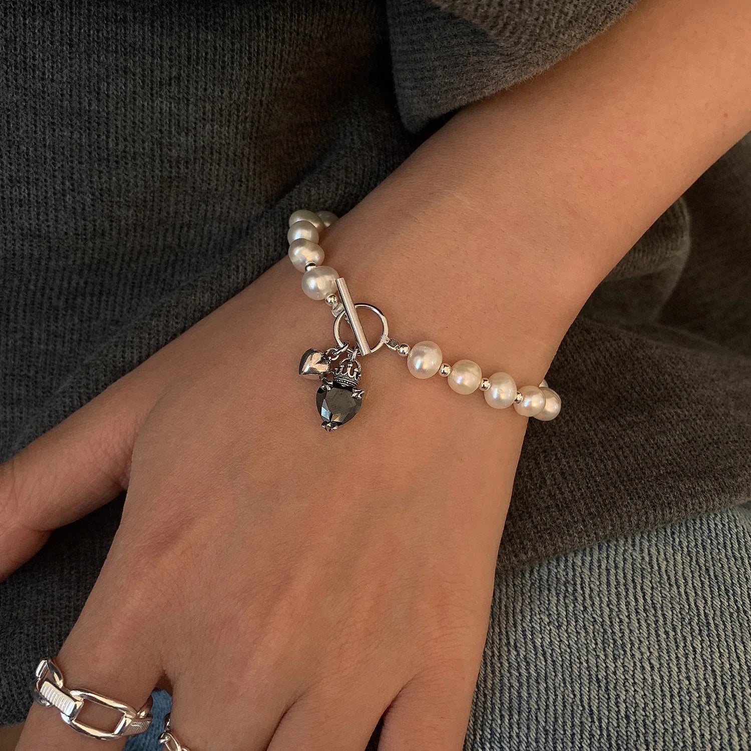 VENTFILLE 925 Sterling Silver Double Layer Pearl Bracelet for Women Girl Design Bead Korean Jewelry Dropshipping