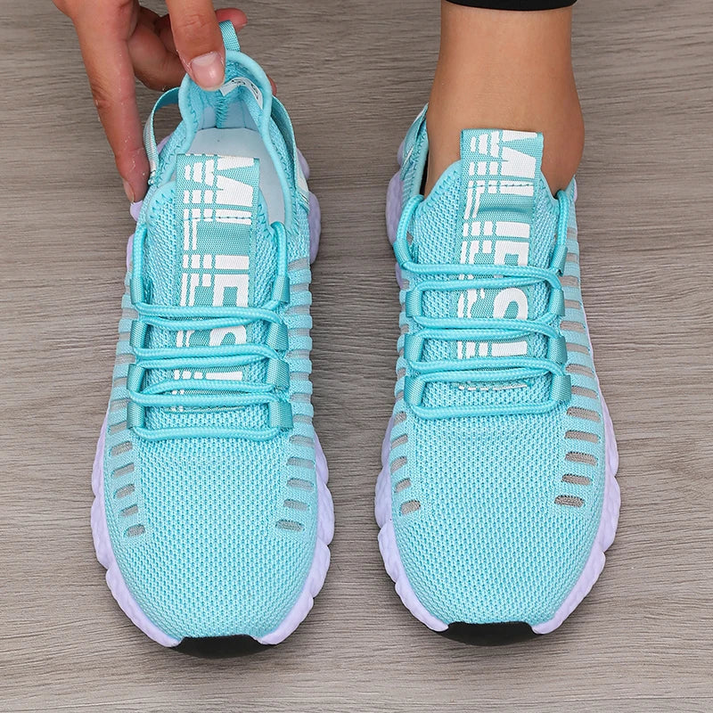 Women's Platform Sports Shoes - Breathable Hiking Walking Sneakers