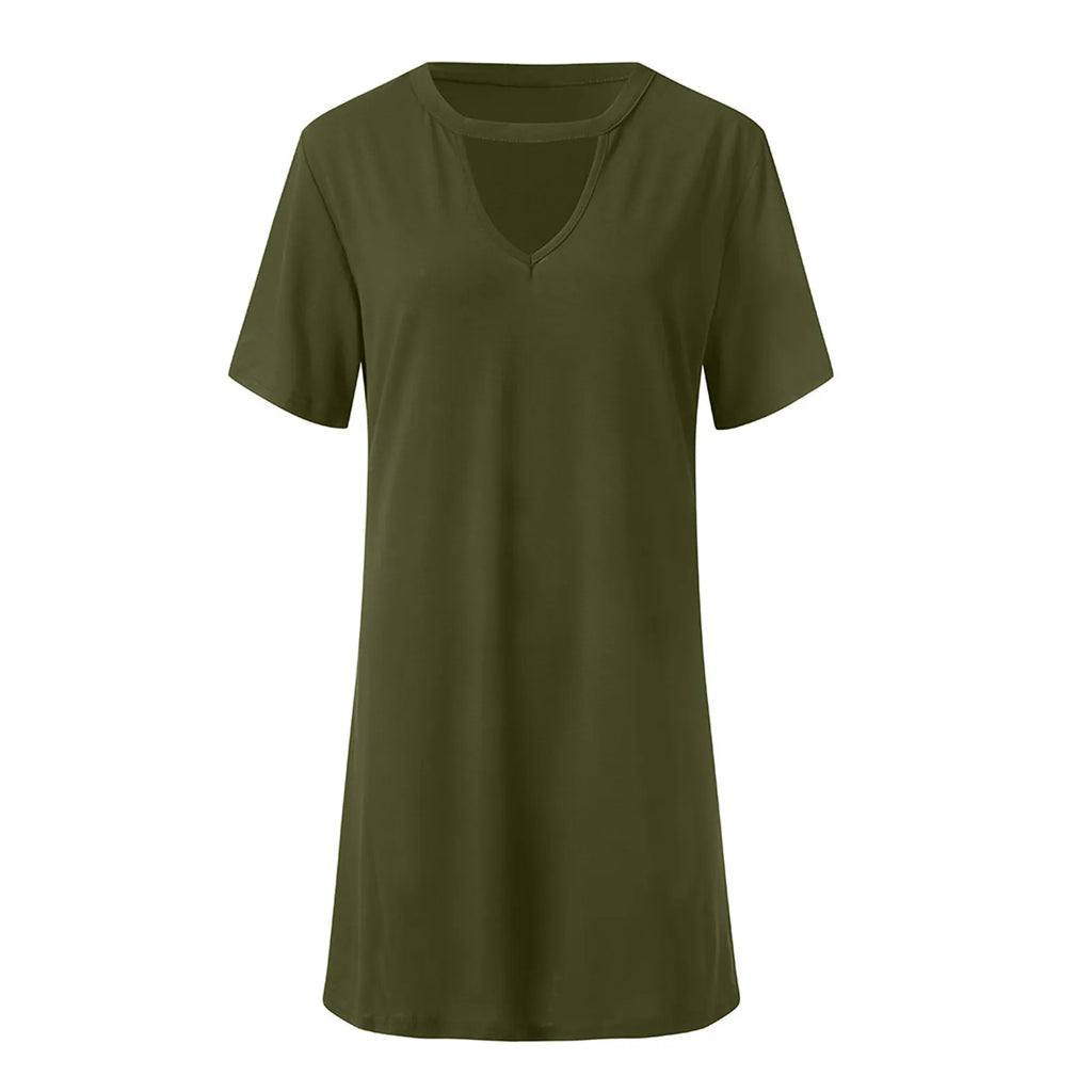Sexy Elegant Dress Wrap Deep V Neck Cut Out Loose Dress Women Solid Color Short Sleeve Mini Dress Club Party Vestidos