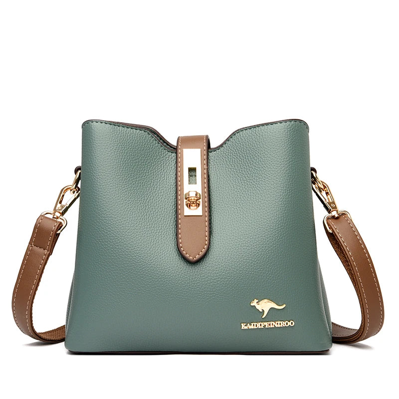 3-Layer Designer Handbag - Large Capacity Crossbody Messenger Bag