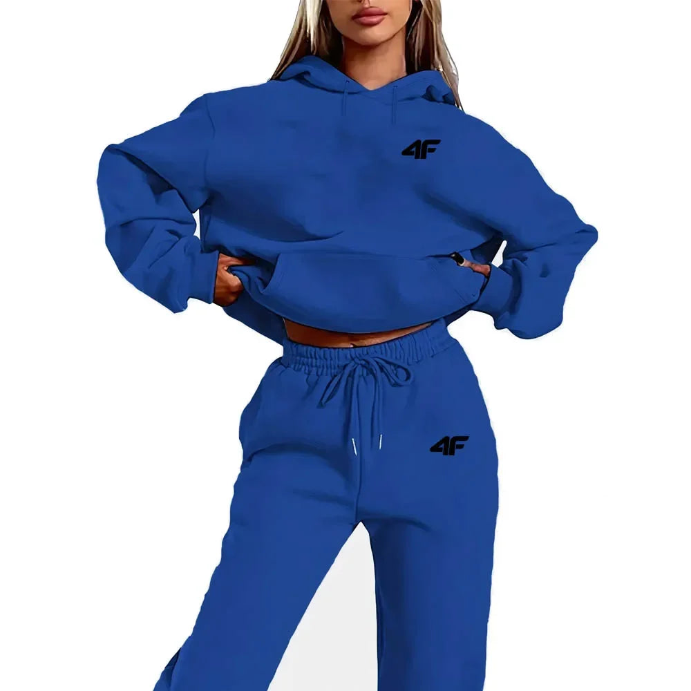 Number Letter Printed Women Hoodie set Street Hip Hop Clothing Casual Female 2pcs Clothing Plush sweatshirt Perfect for Outdoor