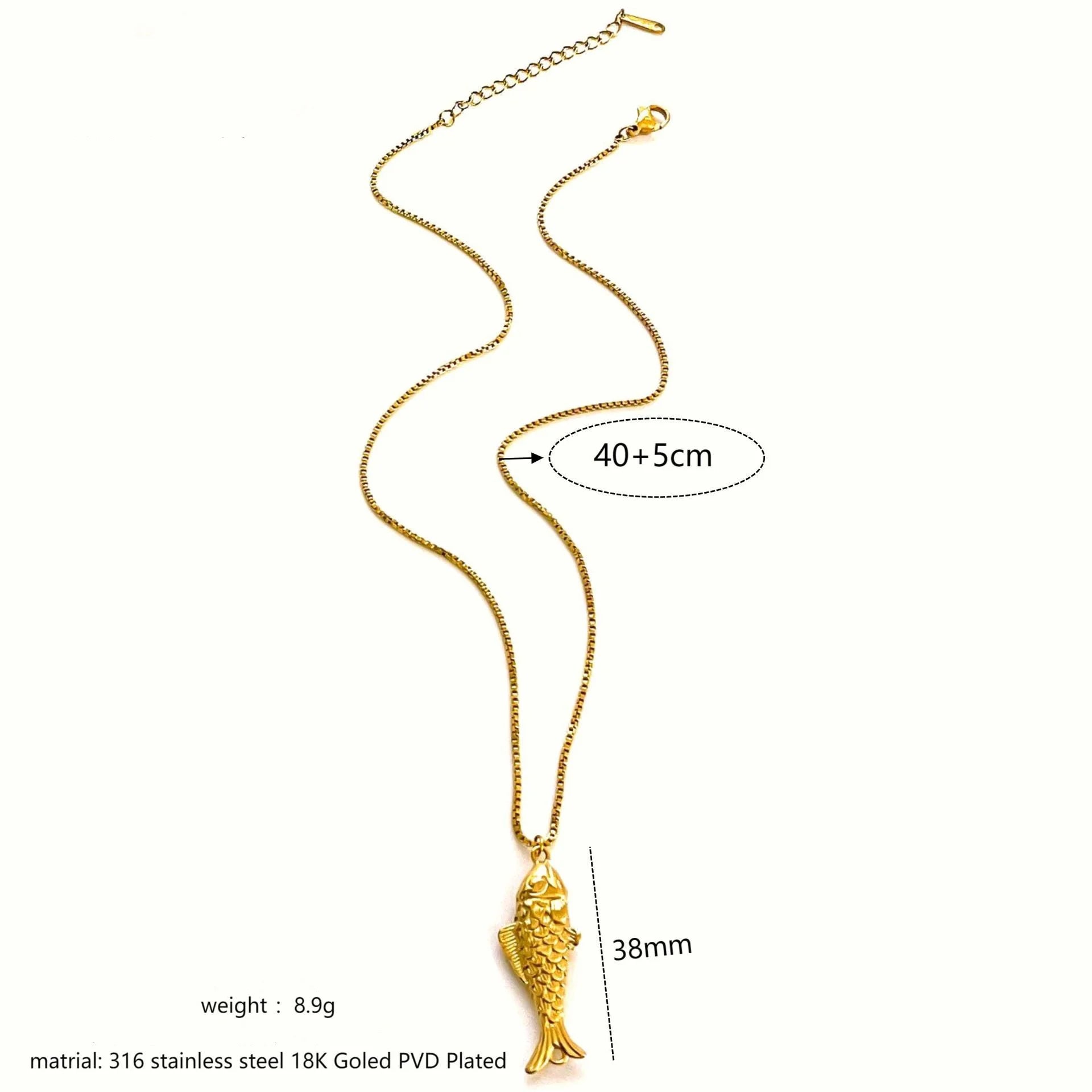1/2pcs/Lot Cute Stainless Steel Gold Plated Small Fish Pendant Necklace for Women New Waterproof Beach Party Jewelry Summer Gift