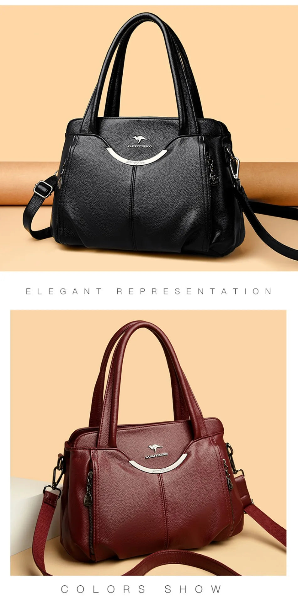 Luxury Soft Leather Handbag - Designer Crossbody Tote Bag 2024