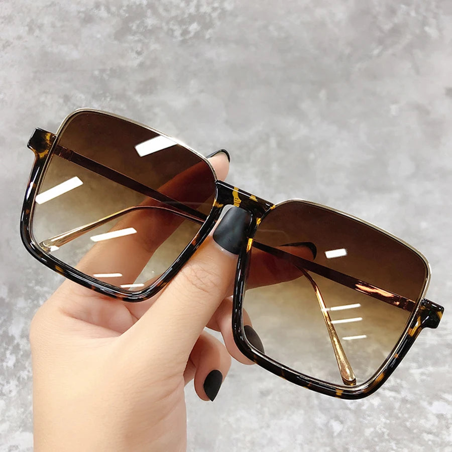 2025 Big Square Frame Travel Sunglasses - Luxury Gradient Unisex UV400
