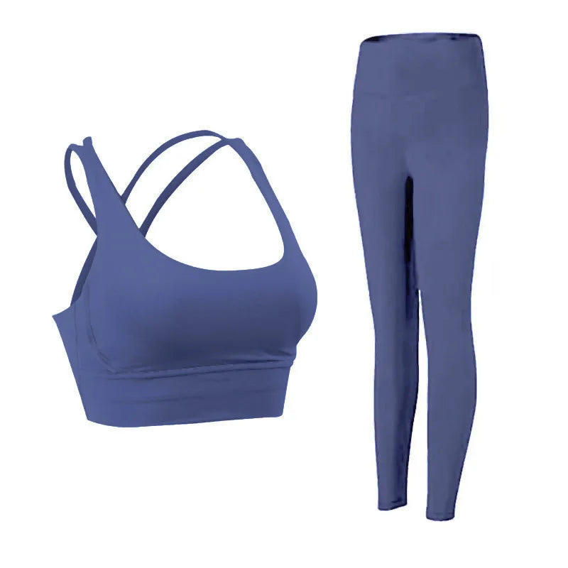 2 Piece Yoga Clothes - Athletic Tracksuit Sports Bra & Leggings