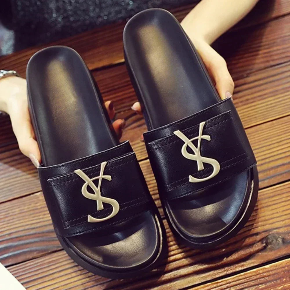 Luxury Platform Slippers - Designer Letter Slides with Non-Slip Sole