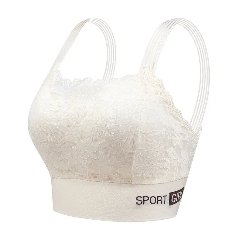 2PCS Women Lace Bras - Wireless Bralette Vest Style Tube Tops