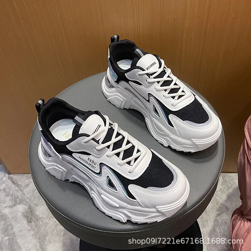 2024 women's Sports Platform Shoes Increased Breathable Women's Casual sneakers Lightweight Running Shoes Zapatillas De Mujer