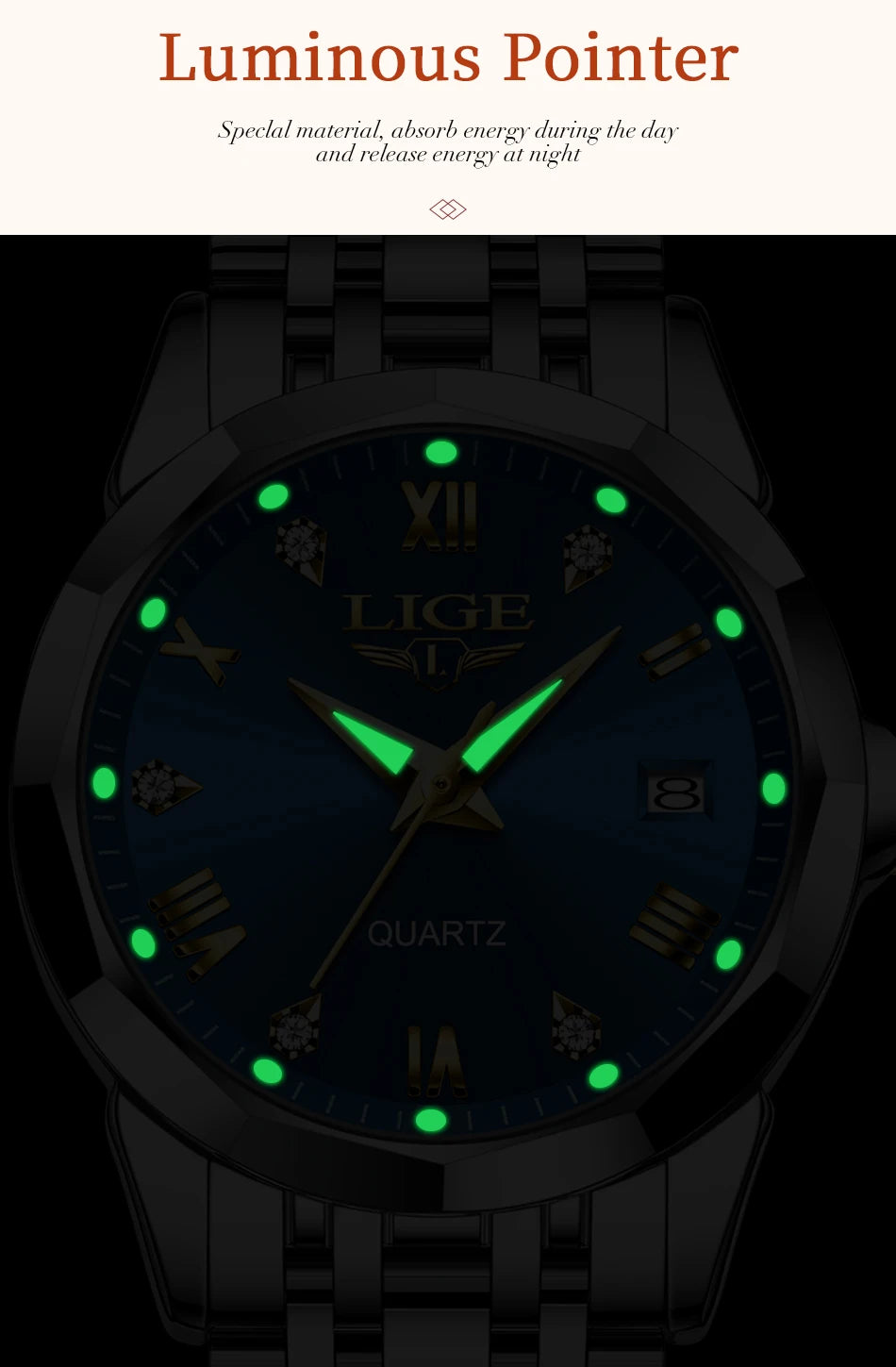 LIGE Elegant Ultrathin Nordic Simple Style Quartz Movement Women's Wristwatch Fashion Stainless Steel Bracelet Belt Woman Watch