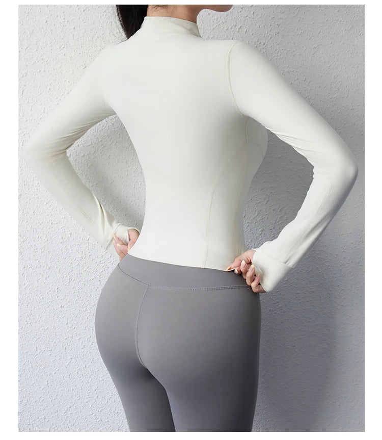 2023 Yoga Jacket - Short Sports Jacket Body Sculpting Zipper