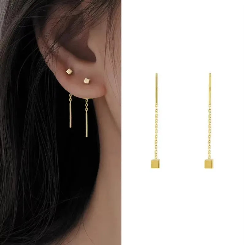 French Luxury Sweet Romantic Long Zircon Tassel Twisted Earrings for Women Temperament Wedding  Banquet Jewelry Gift