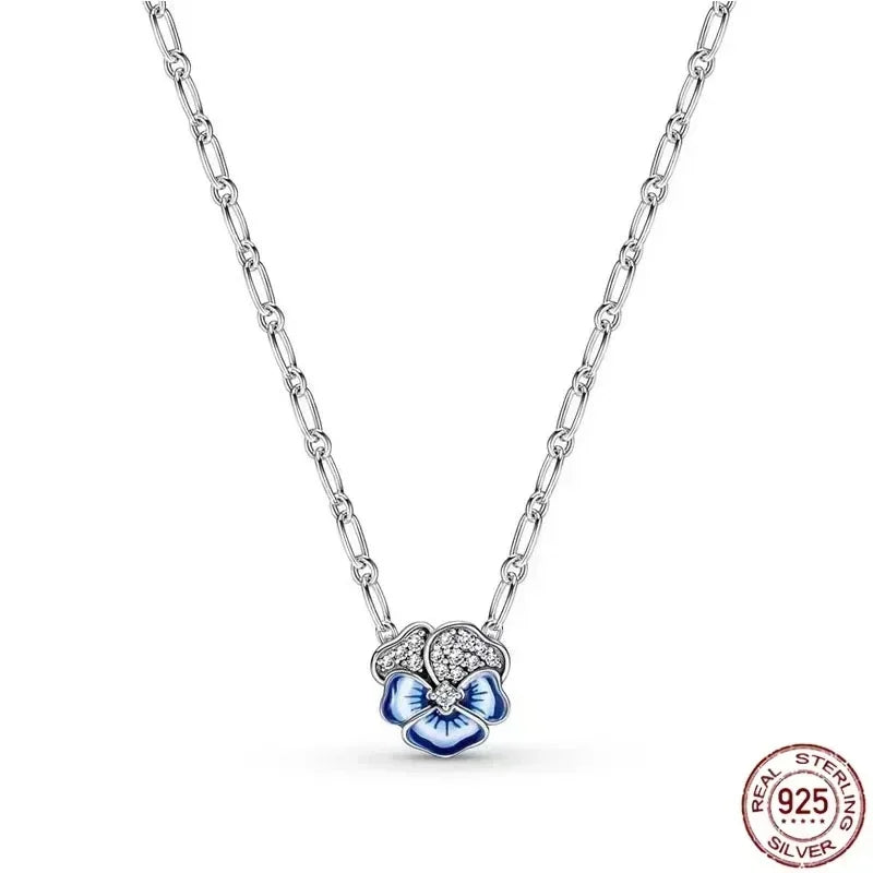 Christmas Birthday Surprise Gifts 925 Sterling Silver Exquisite Shiny Round Heart-shaped Necklace Classic Charm Women's Jewelry
