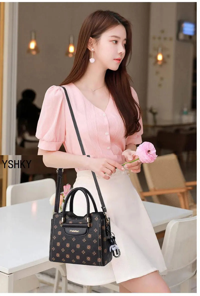 New brand shoulder Bag leather  Women's luxury designer handbag for 2024 women European and American retro cross body Tote bags