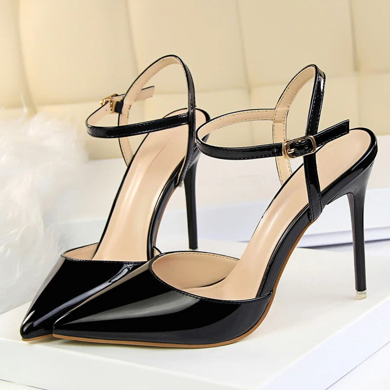 Buckle Strap High Heels - Pointed Toe Wedding Party Pumps Women