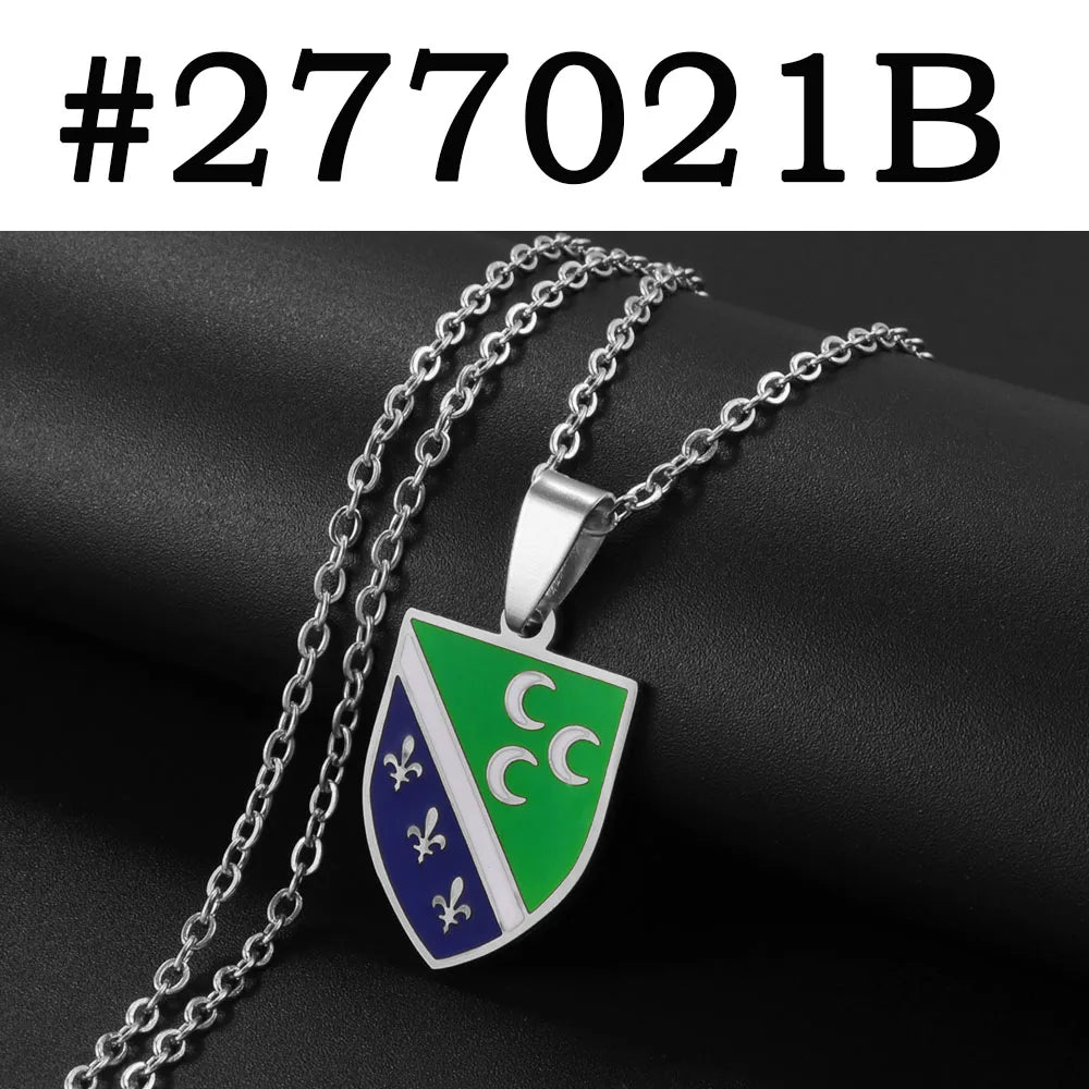 Anniyo Bosnians Pendant Necklaces Gold Color Silver Color Charm Bosna Bosniak Jewelry #264521