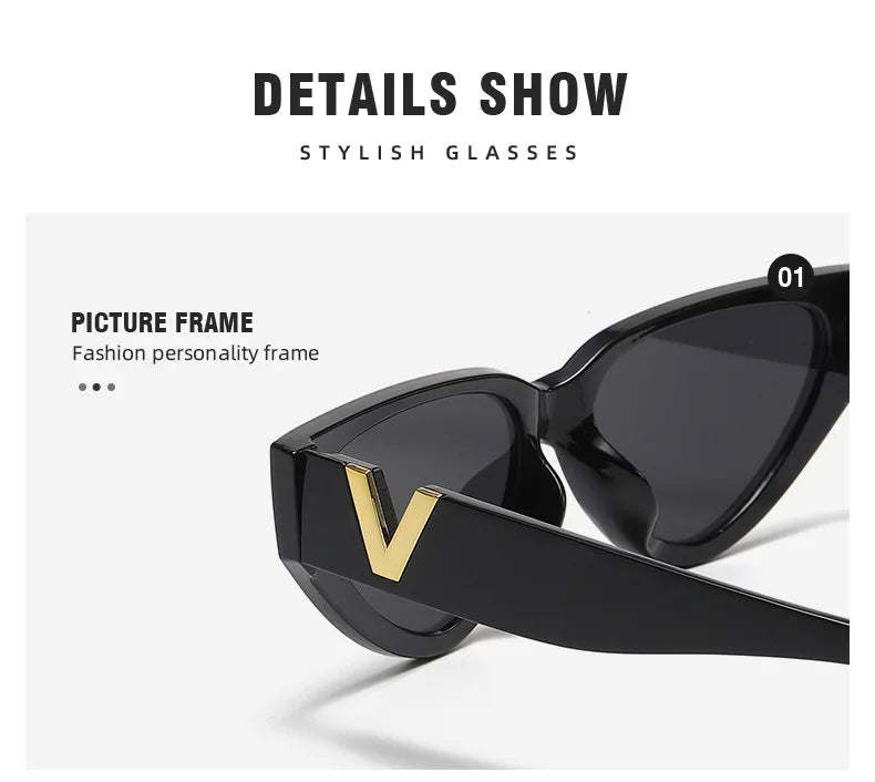 Luxury Glamour Cat Eye Designer Sunglasses - Fashion V Runway UV400