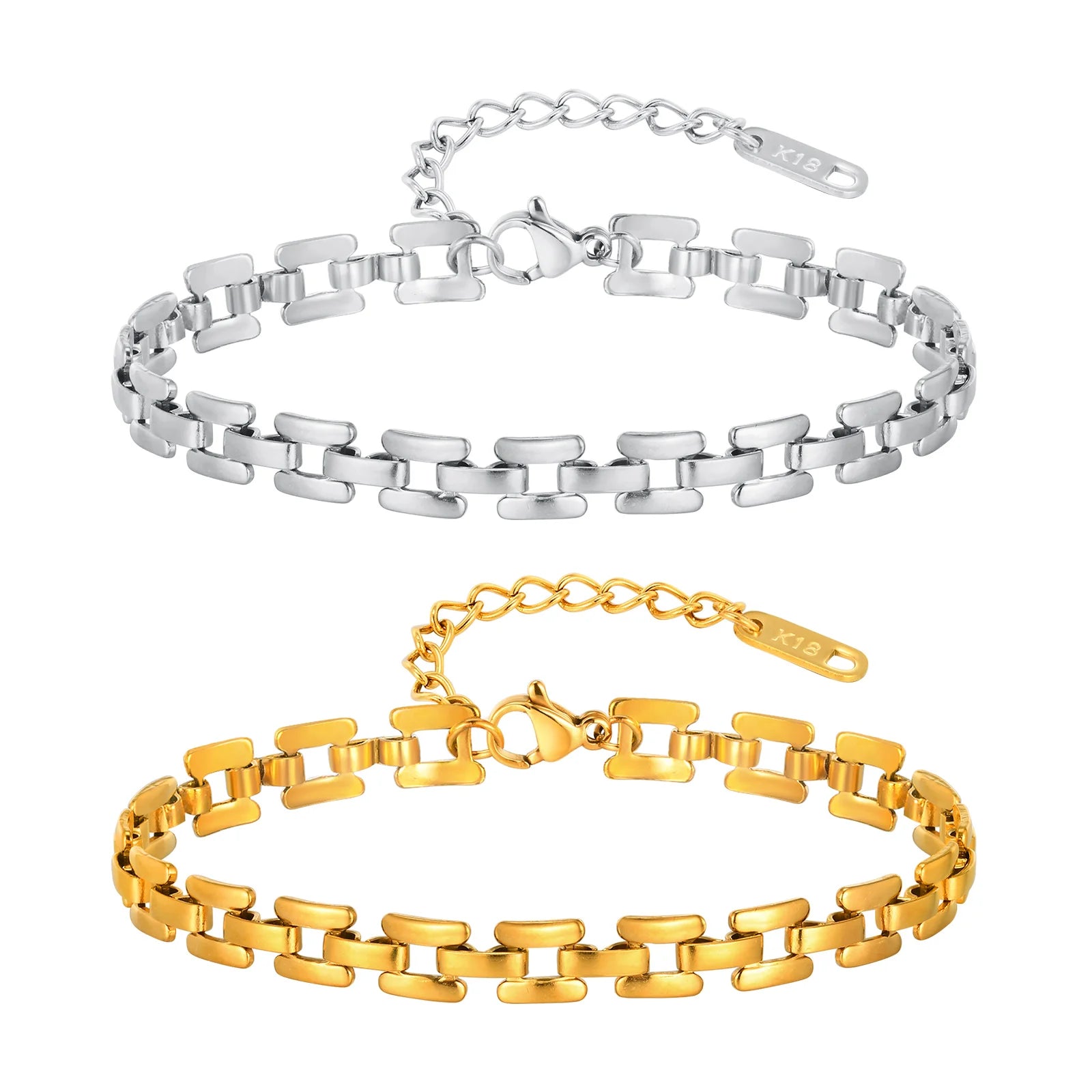 Minimalist Watch Band Link Chain Bracelet for Women, Stainless Steel Waterproof Bracelets,Trendy Jewelry Gift