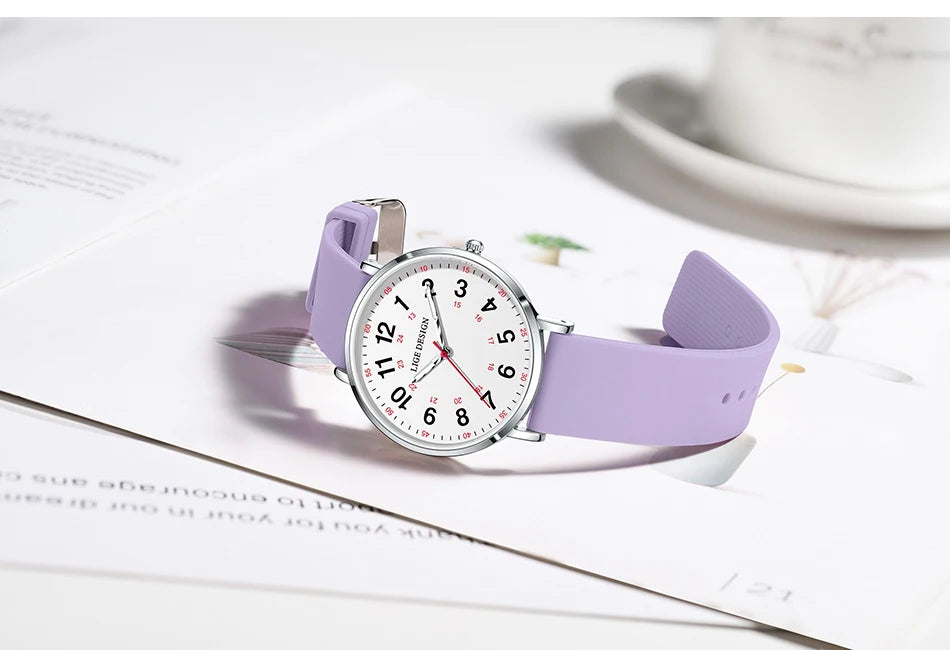 LIGE Fashion Elegant Watch - Candy Color Silicone Luminous Waterproof