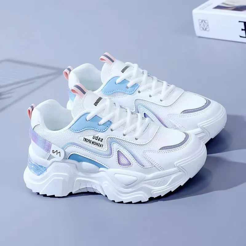 2024 women's Sports Platform Shoes Increased Breathable Women's Casual sneakers Lightweight Running Shoes Zapatillas De Mujer
