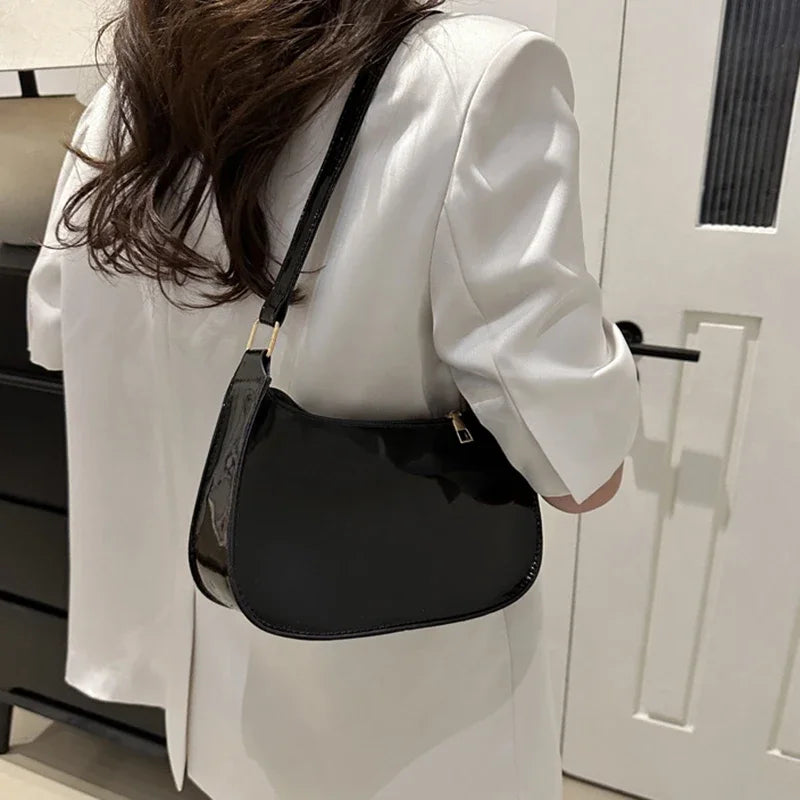 Retro Solid Color PU Leather Shoulder Underarm Bag Women's Fashion Handbags Casual Purses and Handbag Ladies Hand Bags
