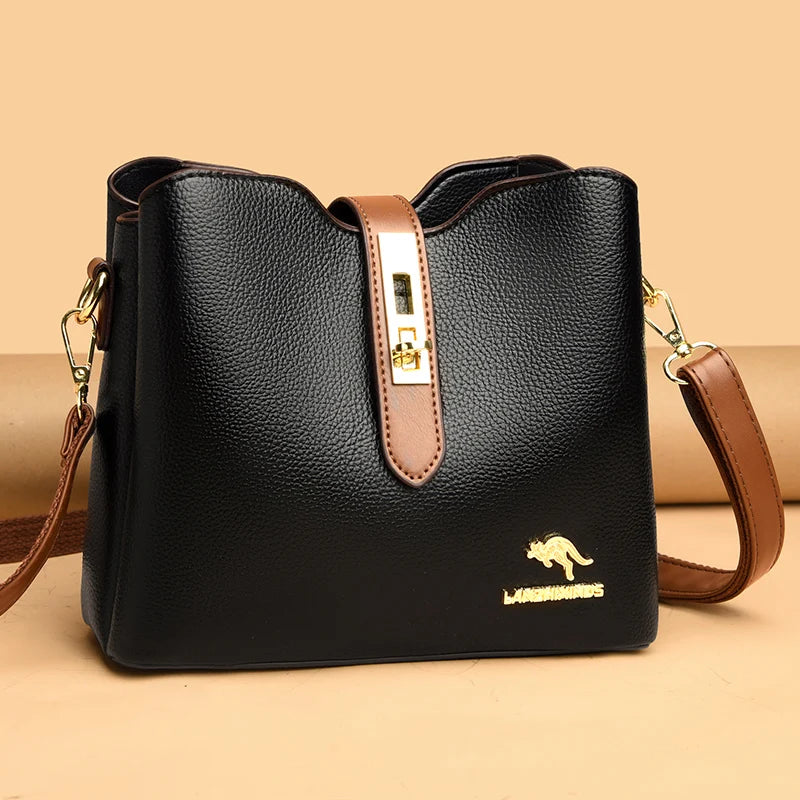 3-Layer Designer Handbag - Large Capacity Crossbody Messenger Bag