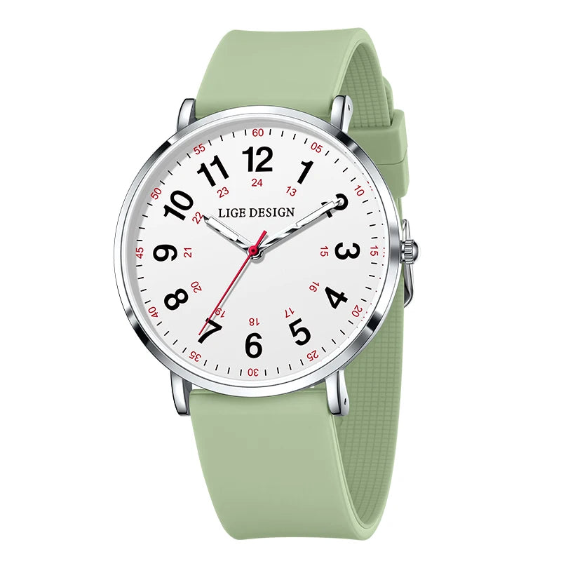 LIGE Fashion Elegant Watch - Candy Color Silicone Luminous Waterproof