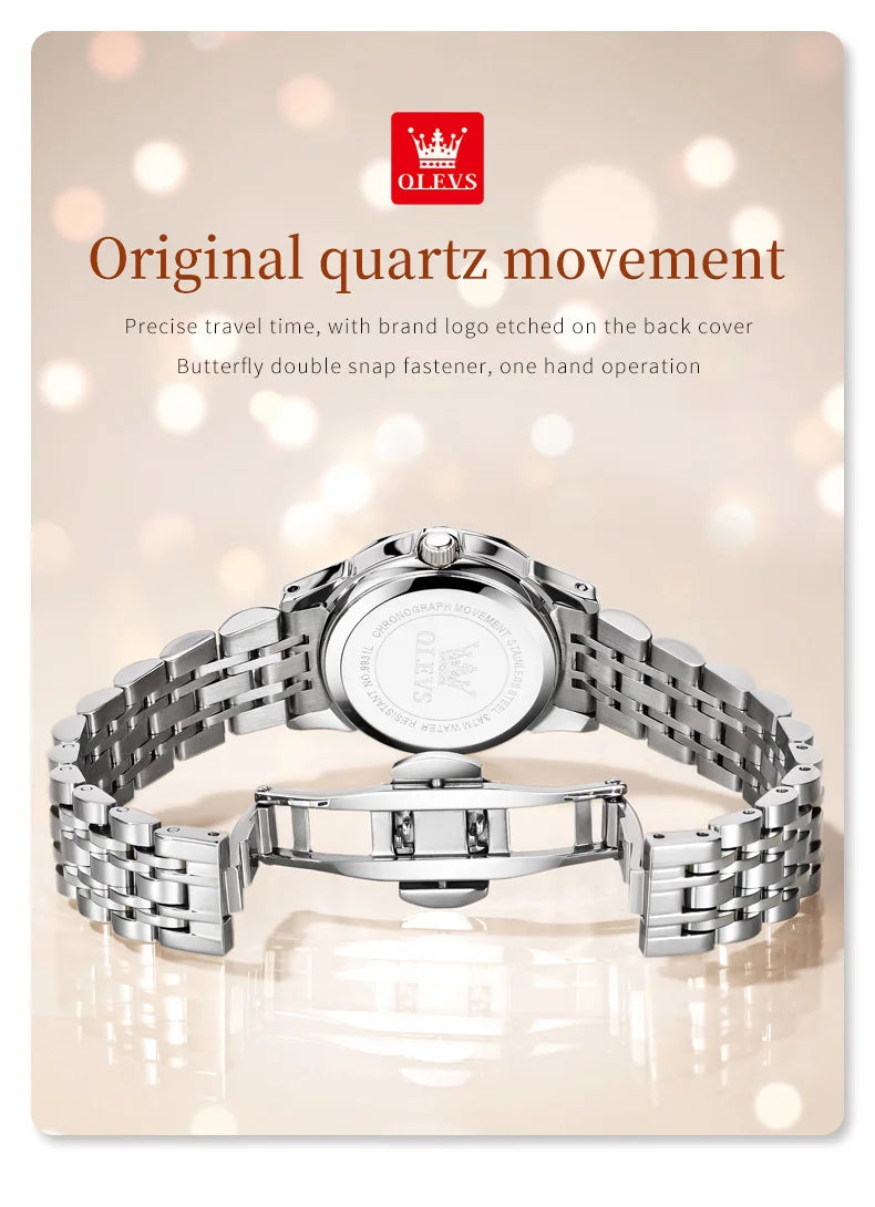 OLEVS Elegant Fashion Women's Watch - Luxury Waterproof Luminous Date