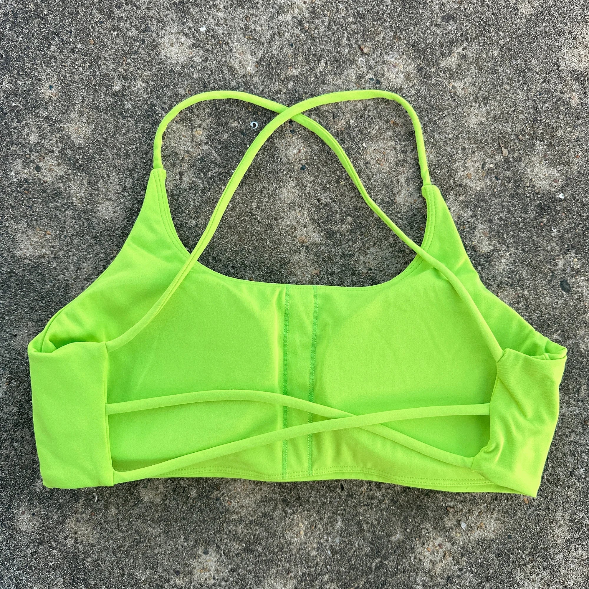 Solid Color Cross Back Fitness Bra - High Strength Yoga Top
