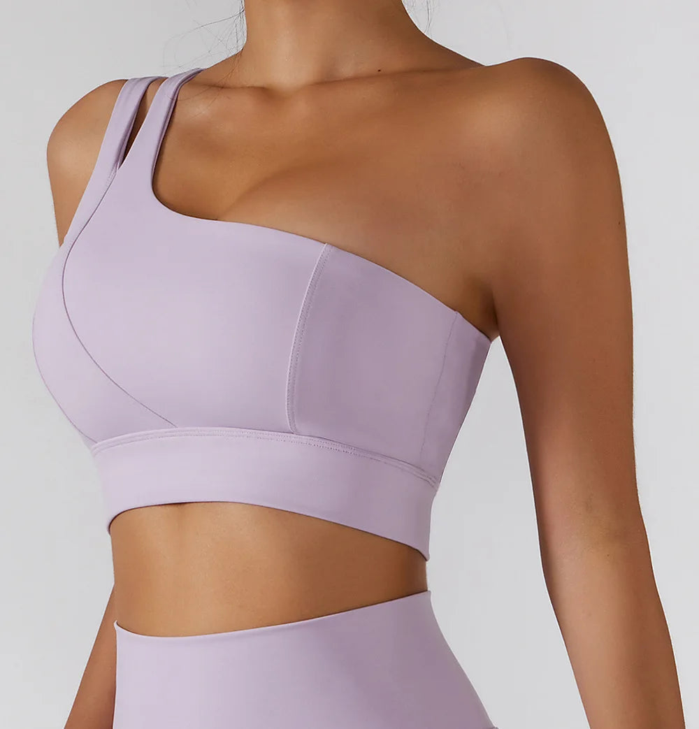 Sexy One Shoulder Sports Bra - High Strength Fitness Vest