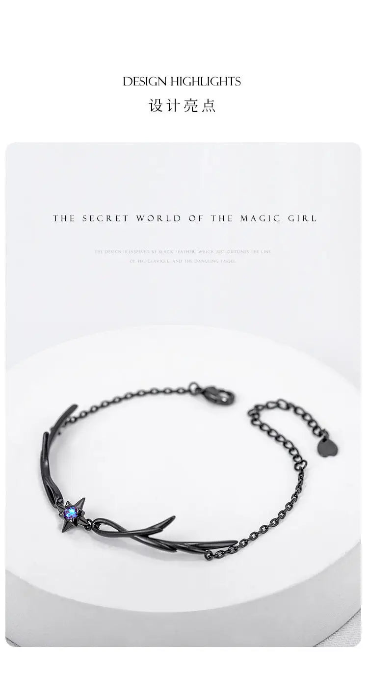Gothic Punk Dark Style Black Bracelet Personality Ladies Simple Charm Casual Jewelry Gift
