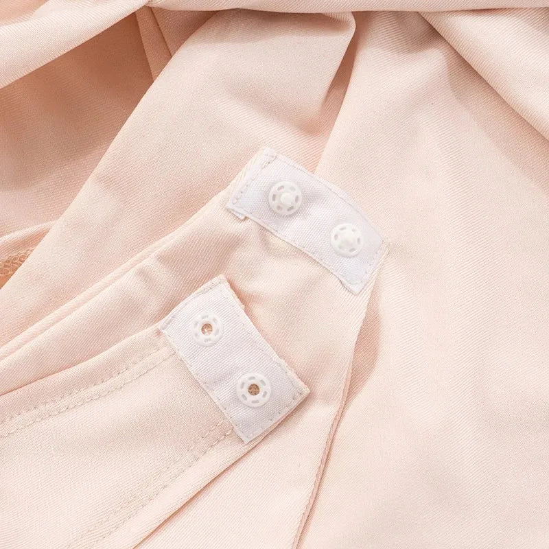 Women Hollow Out Short Sleeve Ruched Sexy Mini Dress for Women Fashion Half High Collar Skinny Club Party Dresses Female