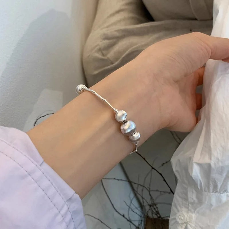 VENTFILLE 925 Sterling Silver Double Layer Pearl Bracelet for Women Girl Design Bead Korean Jewelry Dropshipping