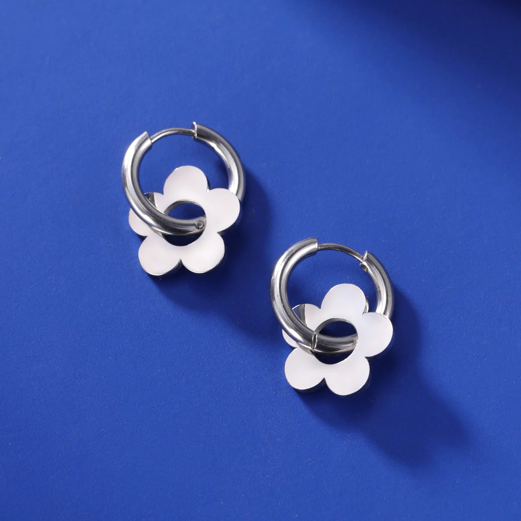 Lucktune Flower Clover Heart Drop Earrings Women Stainless Steel Star Sun Geometry Earrings 2025 New Fashion Kpop Jewelry Gift