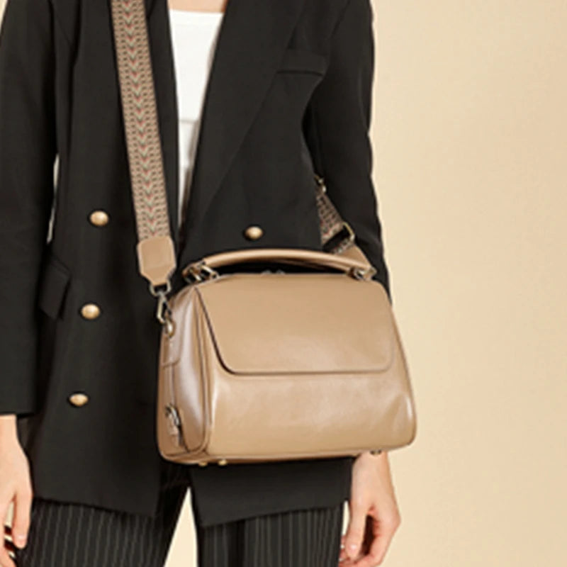 Toptrends 100% Genuine Leather Boston Shoulder Crossbody Bags For Women 2025 Luxury Designer Pillow Tote Satchel Ladies Handbags