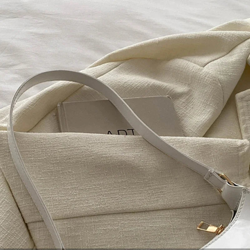 Retro Solid Color PU Leather Shoulder Underarm Bag Women's Fashion Handbags Casual Purses and Handbag Ladies Hand Bags