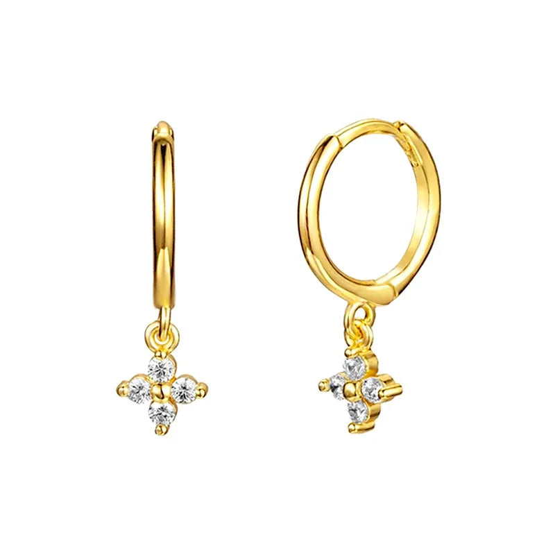 Dainty Tiny Layered Gold Plated Copper Metal Paved CZ Huggie Hoop Earrings for Women Girls Luxury Elegant Catilage Hoops Jewelry