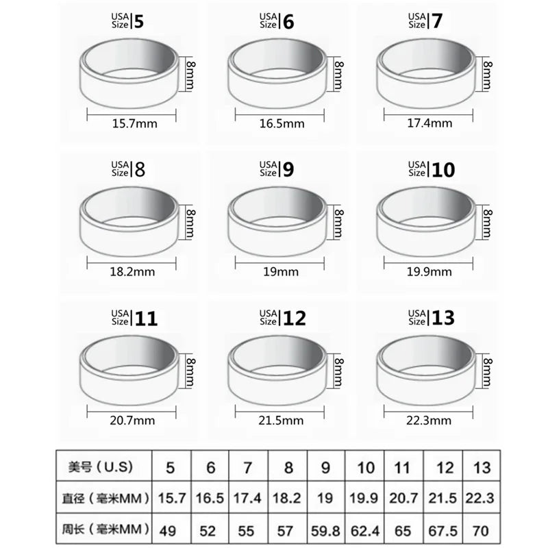 316L Stainless Steel Ring Set For Women 2025 New Trendy Luxury Zircon Finger Jewelry Accessory