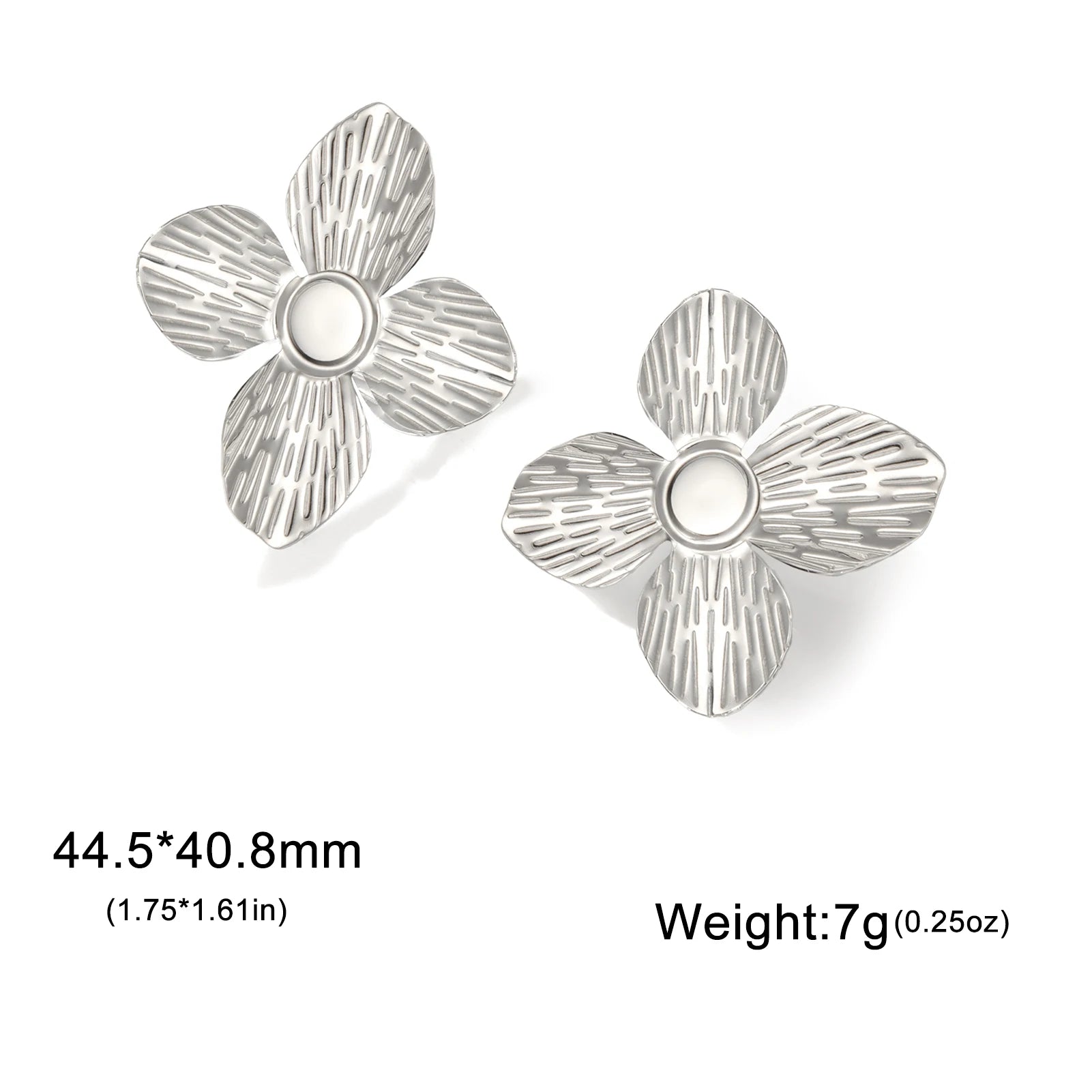 Unift Vintage Metal Flower Stud Earrings for Women Bohemian Gold Color Stainless Steel Earring Statement Stylish Simple Jewelry