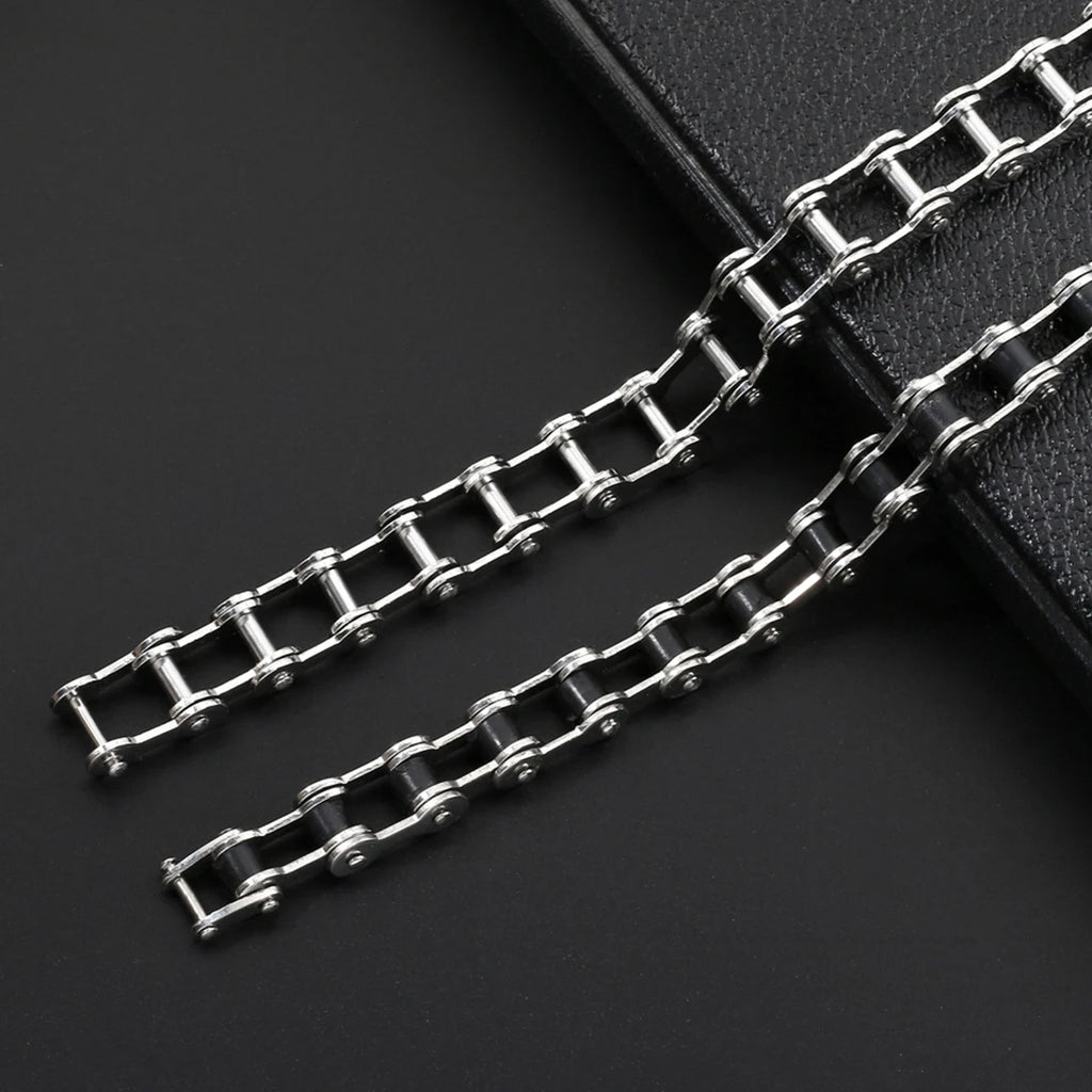 Stainless Steel Biker Chain Bracelet Mens Bracelet Link Chain Motorcycle Bicycle Style Bracelets Fashion Punk Bangles Jewelry