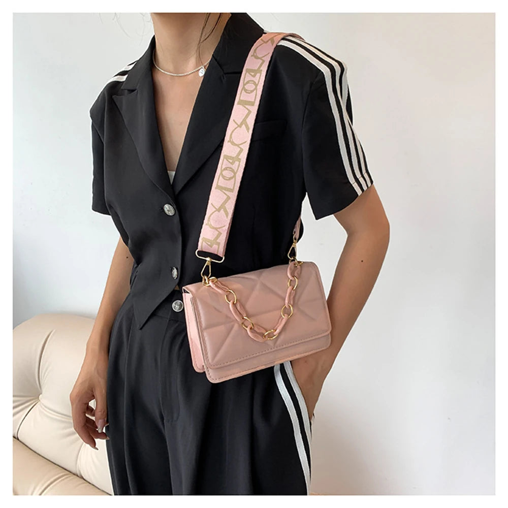 Winter Large Shoulder Bags for Women Stone Pattern PU Leather Crossobdy Bags Brand Pink Tote Handbags Chains Shopper Clutch Purs