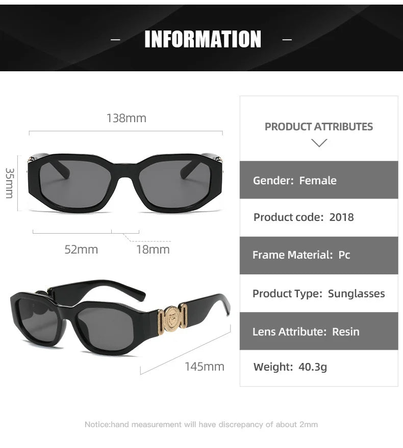 LONSY Fashion Square Sunglasses - Black Gradient Big Frame Retro UV400