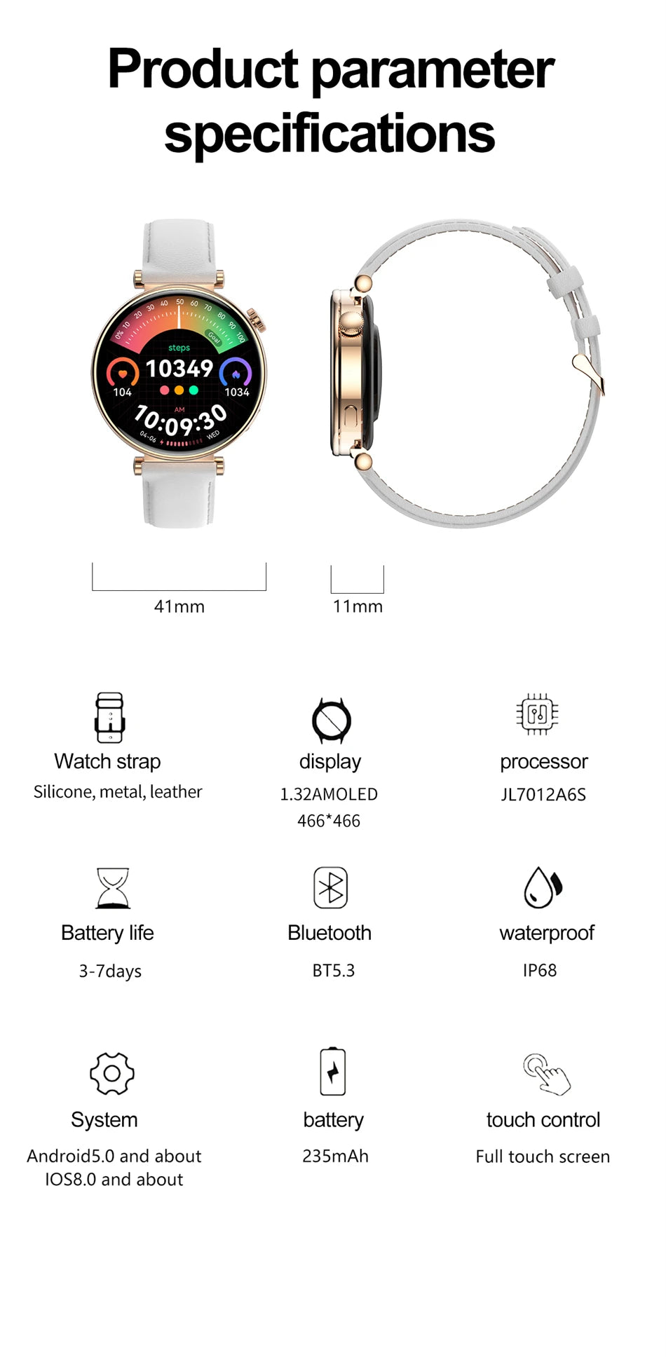 2025 New For Original HUAWEI Watch GT5 Mini Women Smartwatch GPS motion trail NFC 466*466 HD Full screen touch Ladies Smartwatch