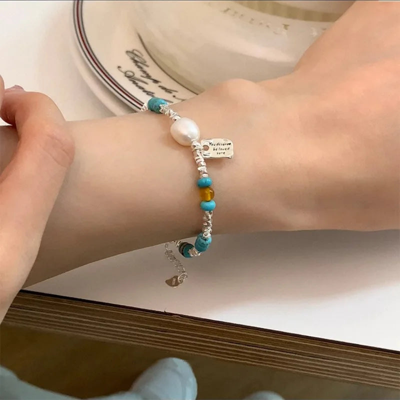 VENTFILLE 925 Sterling Silver Double Layer Pearl Bracelet for Women Girl Design Bead Korean Jewelry Dropshipping