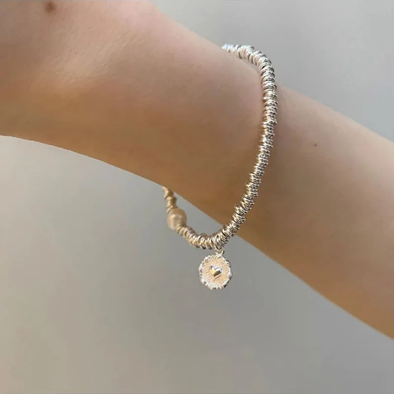 VENTFILLE 925 Sterling Silver Double Layer Pearl Bracelet for Women Girl Design Bead Korean Jewelry Dropshipping