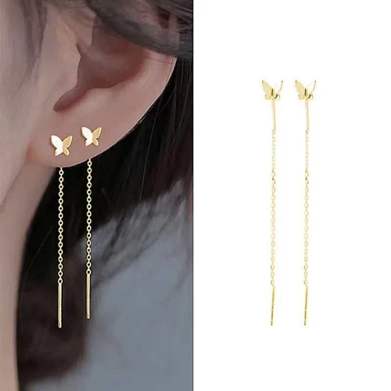 French Luxury Sweet Romantic Long Zircon Tassel Twisted Earrings for Women Temperament Wedding  Banquet Jewelry Gift