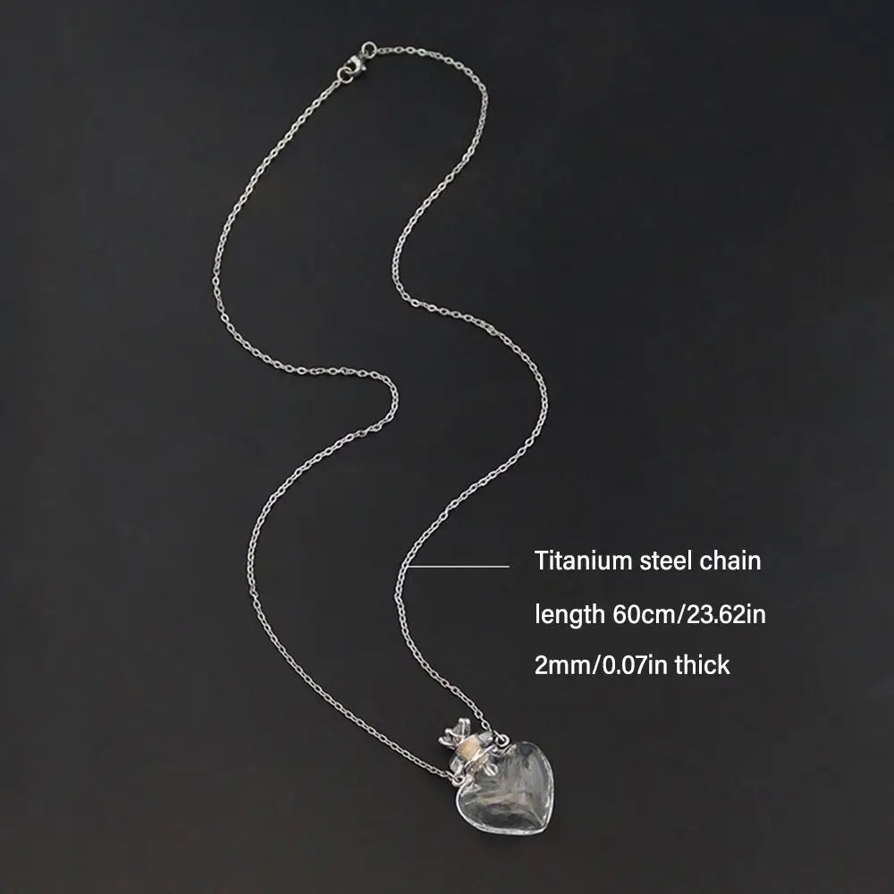 Openable Water Drop Heart Steel Chain Perfume Vial Necklace Wishing Bottle Pendant Essential Oil Diffuser Memorial Jewelry Gifts