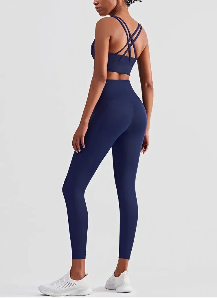 2 Piece Yoga Clothes - Athletic Tracksuit Sports Bra & Leggings