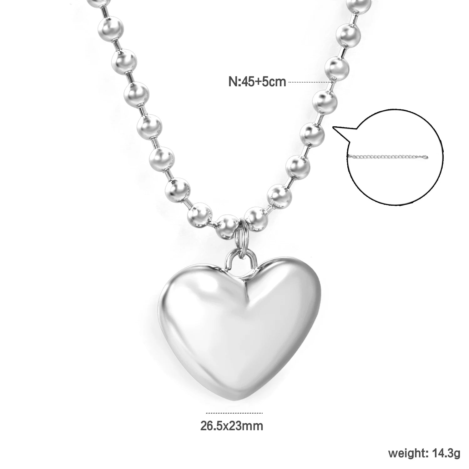 ASONSTEEL Romantic Heart Pendant Necklace For Women High Quality Golden Stainless Steel Metal Stylish Choker Valentine's Gift
